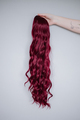 Хвилястий насичений бордовий хвіст на резинці затяжці (PT107/Red) Зображення