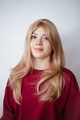 Перука світло руса середня довжина з чолкою Зображення