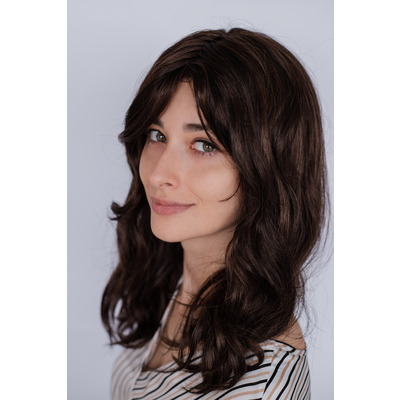 Коричнева перука коса чолка Poppy H2b ( 4/8 ) Зображення